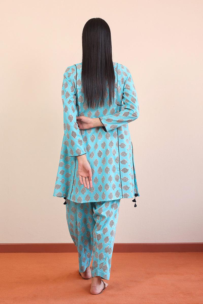 Generation - 2 Piece Paisley Block - Sky Blue  Lawn