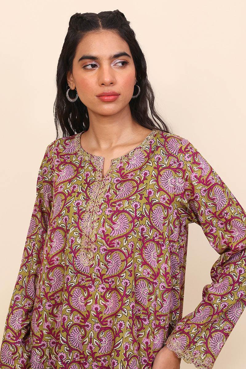 Generation - 2 Piece - Pankhi Set - Olive Green - Lawn