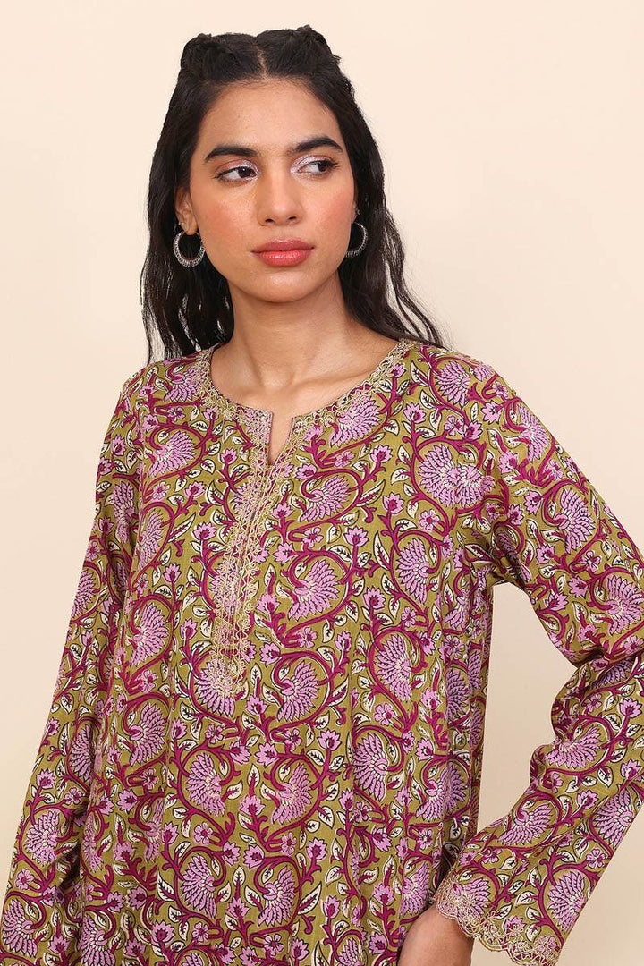Generation - 2 Piece - Pankhi Set - Olive Green - Lawn