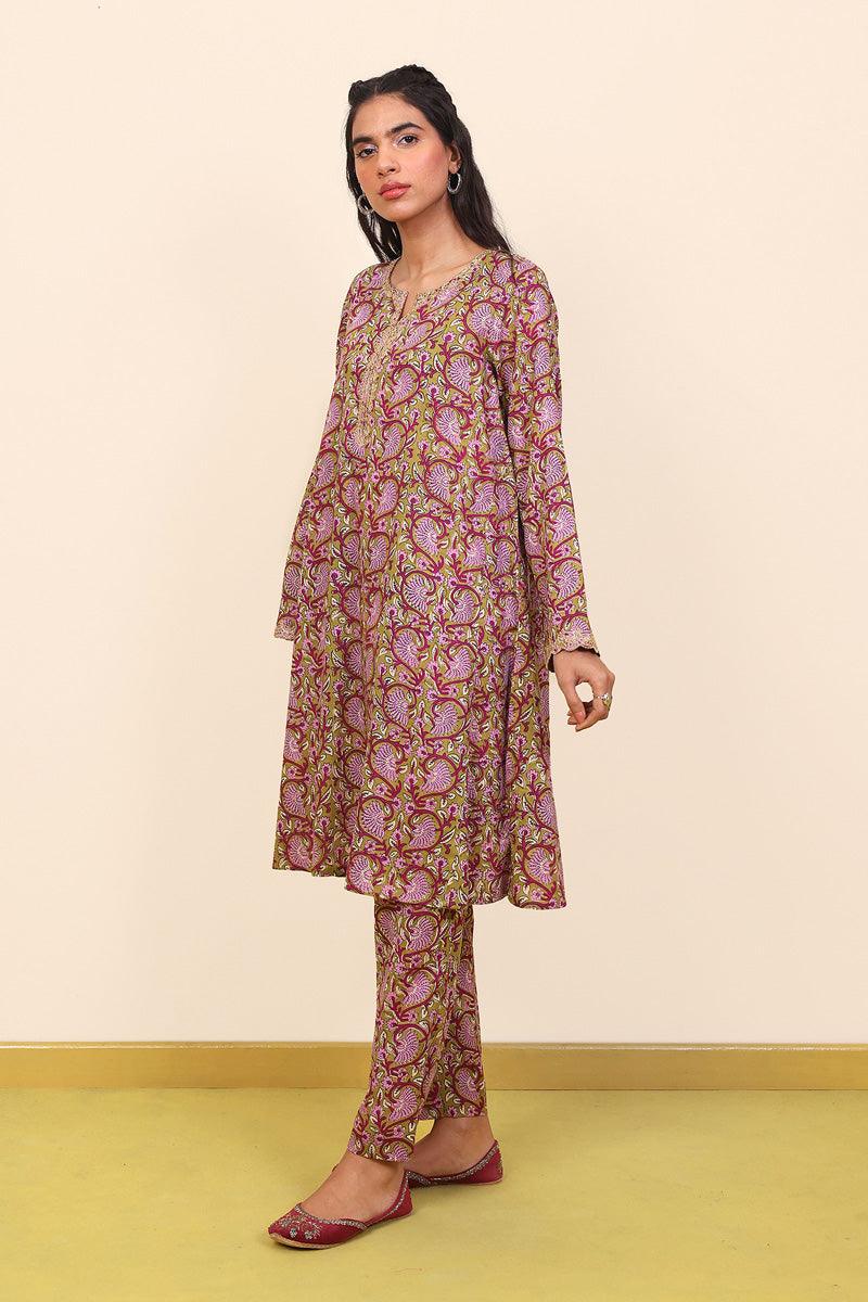 Generation - 2 Piece - Pankhi Set - Olive Green - Lawn