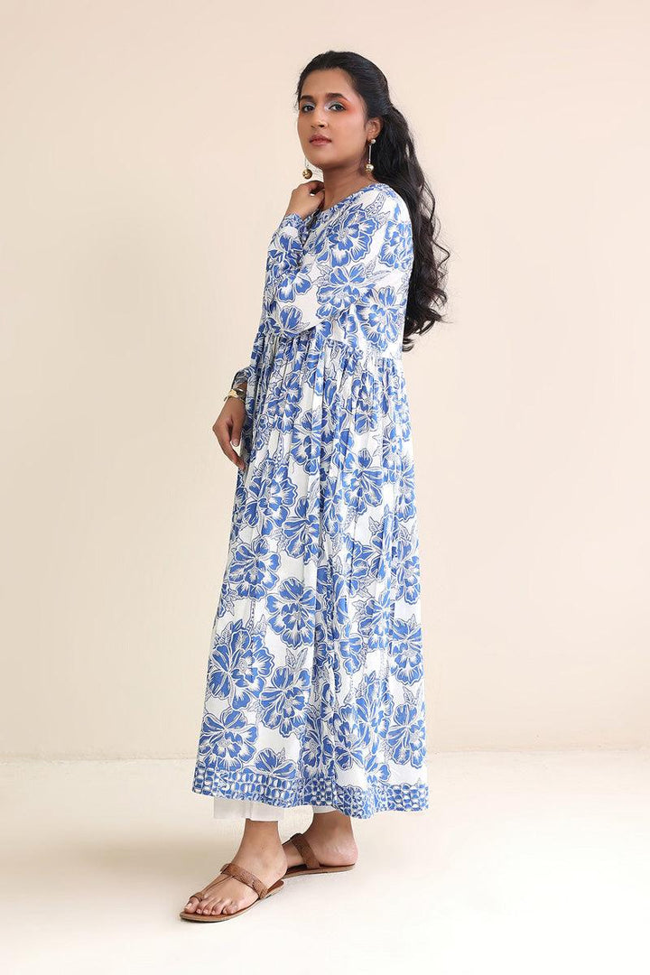 Generation - 1 Piece - Linocut Dress - Blue - Lawn