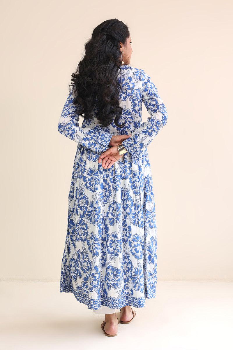 Generation - 1 Piece - Linocut Dress - Blue - Lawn