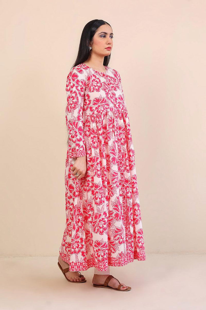 Generation - Linocut Dress - 1 Piece - Pink - Lawn