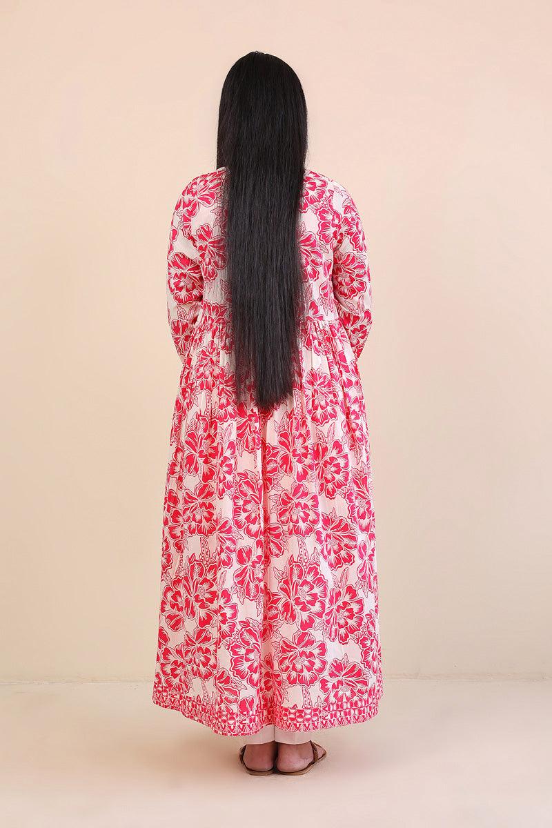 Generation - Linocut Dress - 1 Piece - Pink - Lawn