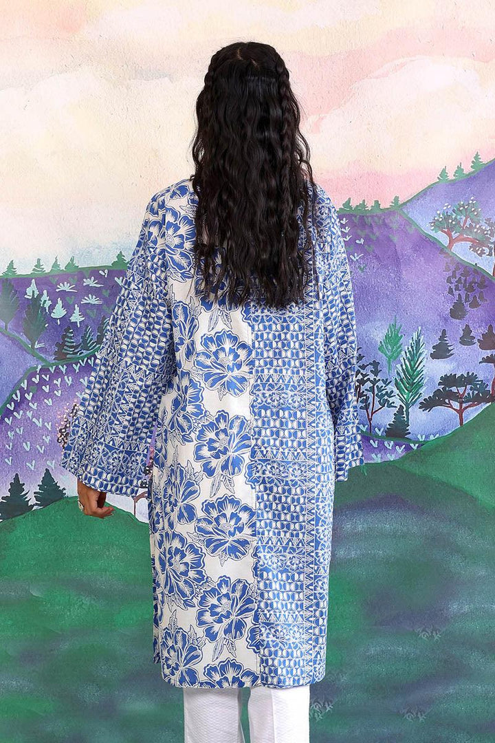 Generation - 1 Piece - Linocut Boxy Kurta - Blue - Lawn