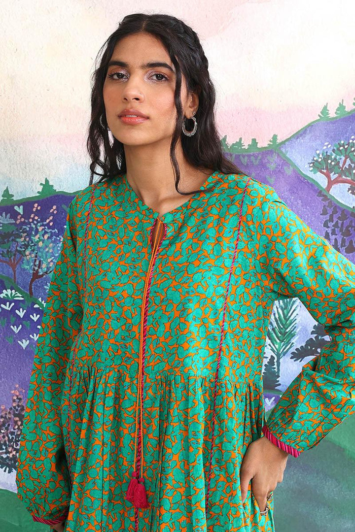 Generation - Gulab Dress - 1 Piece - Mango Yellow - Lawn