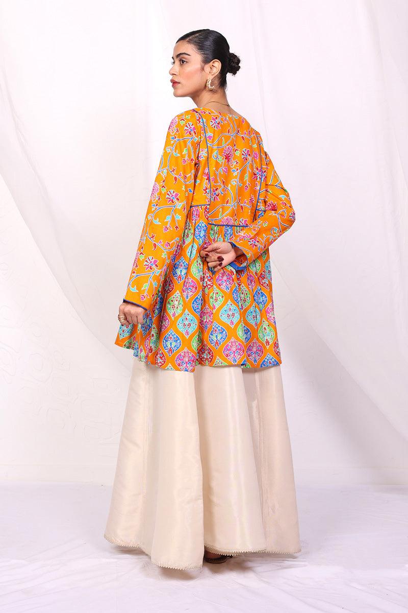 Generation - Kani Print blocked Top - Mustard - 1 Piece