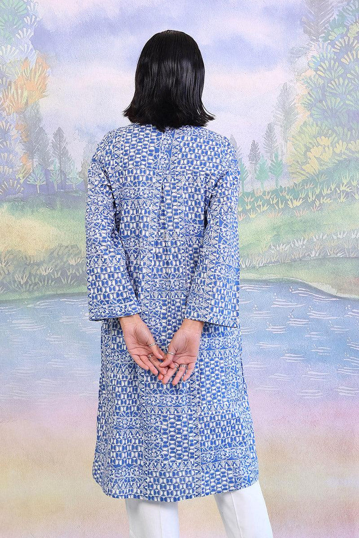Generation - 1 Piece - Linocut Kurta - Blue - Lawn