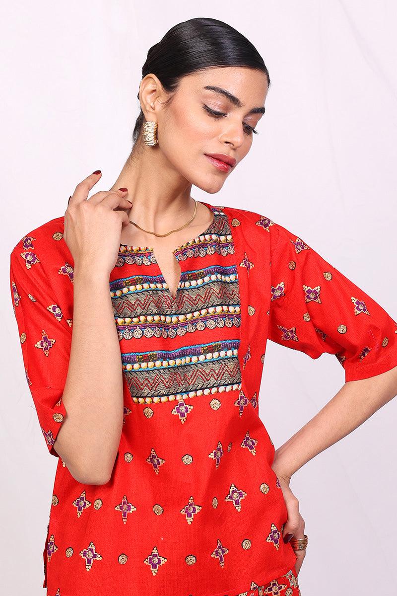 Generation - Zarnigar Skirt Co-ords - Red - 2 Piece