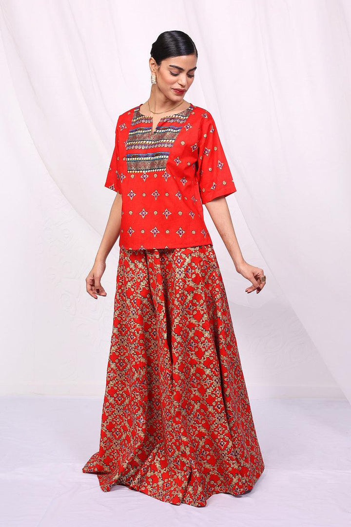 Generation - Zarnigar Skirt Co-ords - Red - 2 Piece