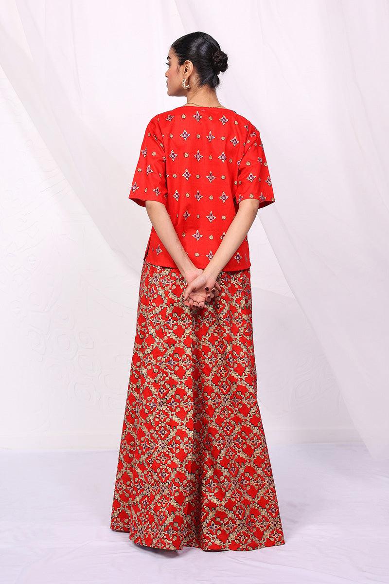 Generation - Zarnigar Skirt Co-ords - Red - 2 Piece