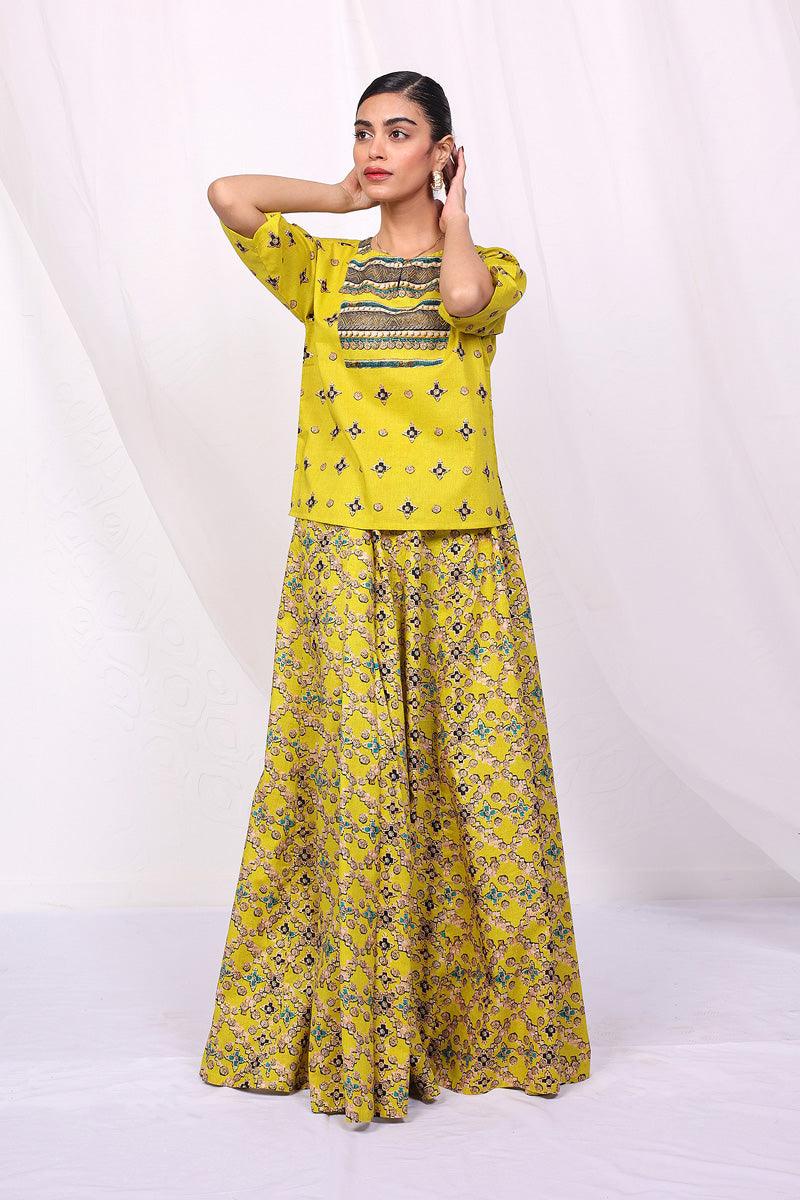 Generation - Zarnigar Skirt Co-ords - Yellow - 2 Piece