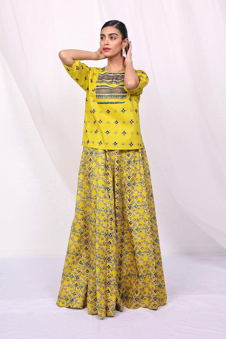 Generation - Zarnigar Skirt Co-ords - Yellow - 2 Piece