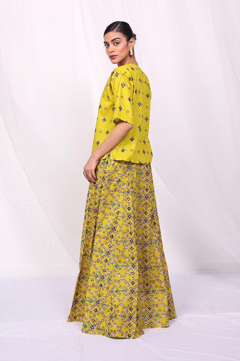 Generation - Zarnigar Skirt Co-ords - Yellow - 2 Piece