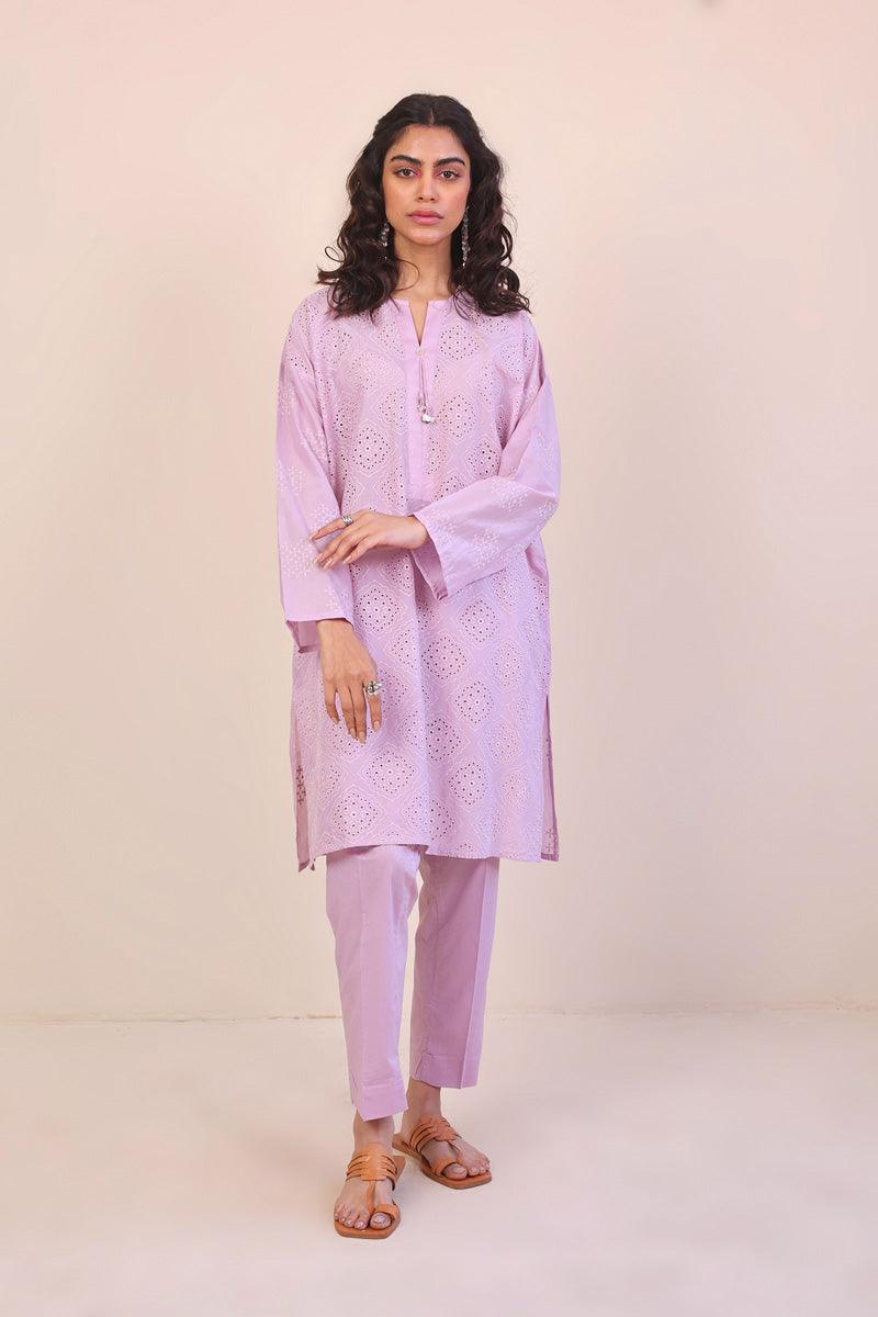 Generation - Summer Breeze Moroccan 2-Piece Set - Purple - Schiffli