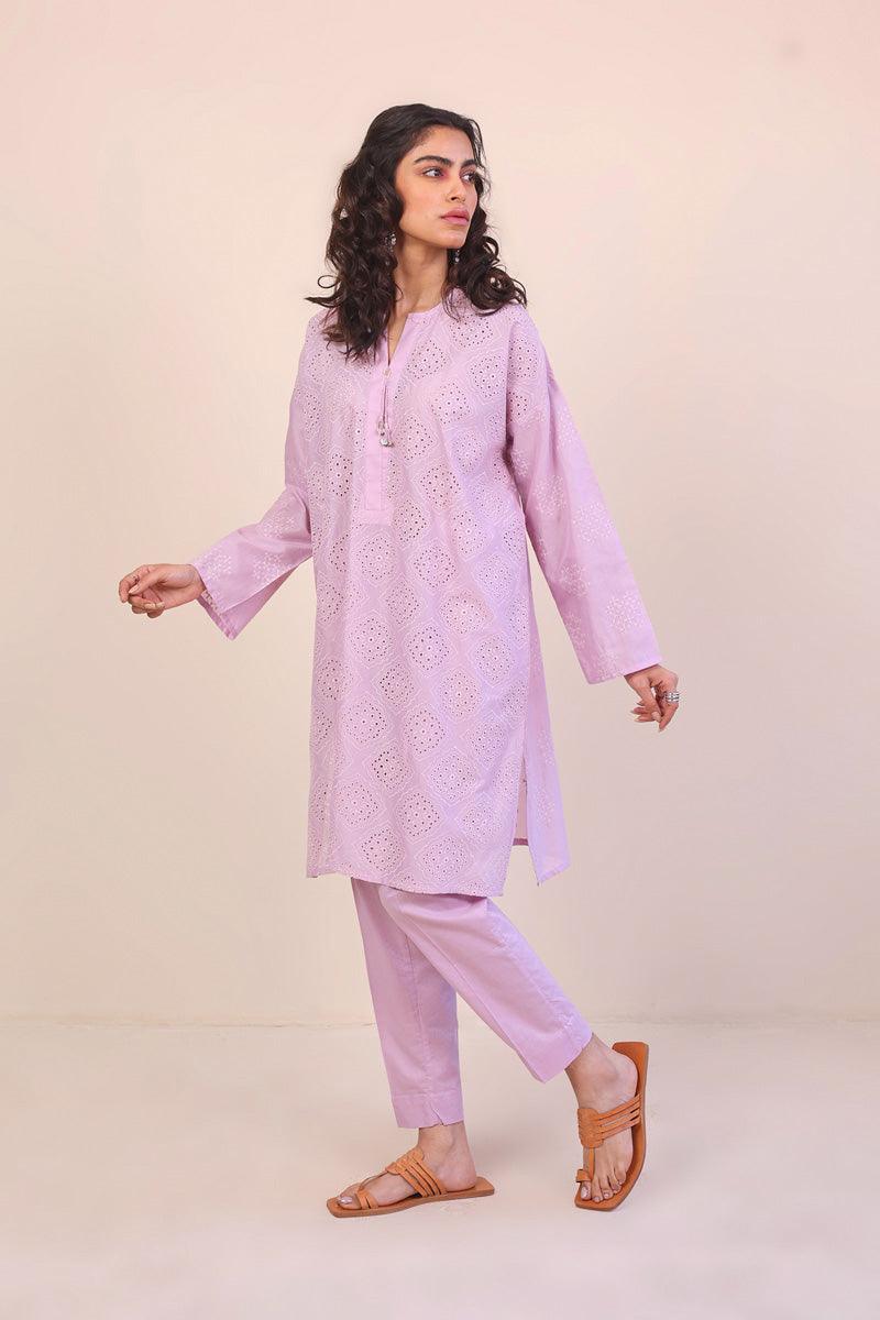 Generation - Summer Breeze Moroccan 2-Piece Set - Purple - Schiffli