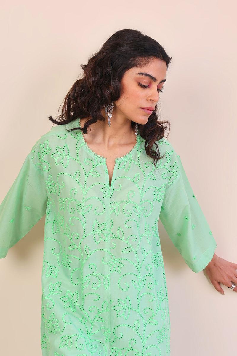 Generation - Summer Breeze Moroccan 2-Piece Set - Green - Schiffli