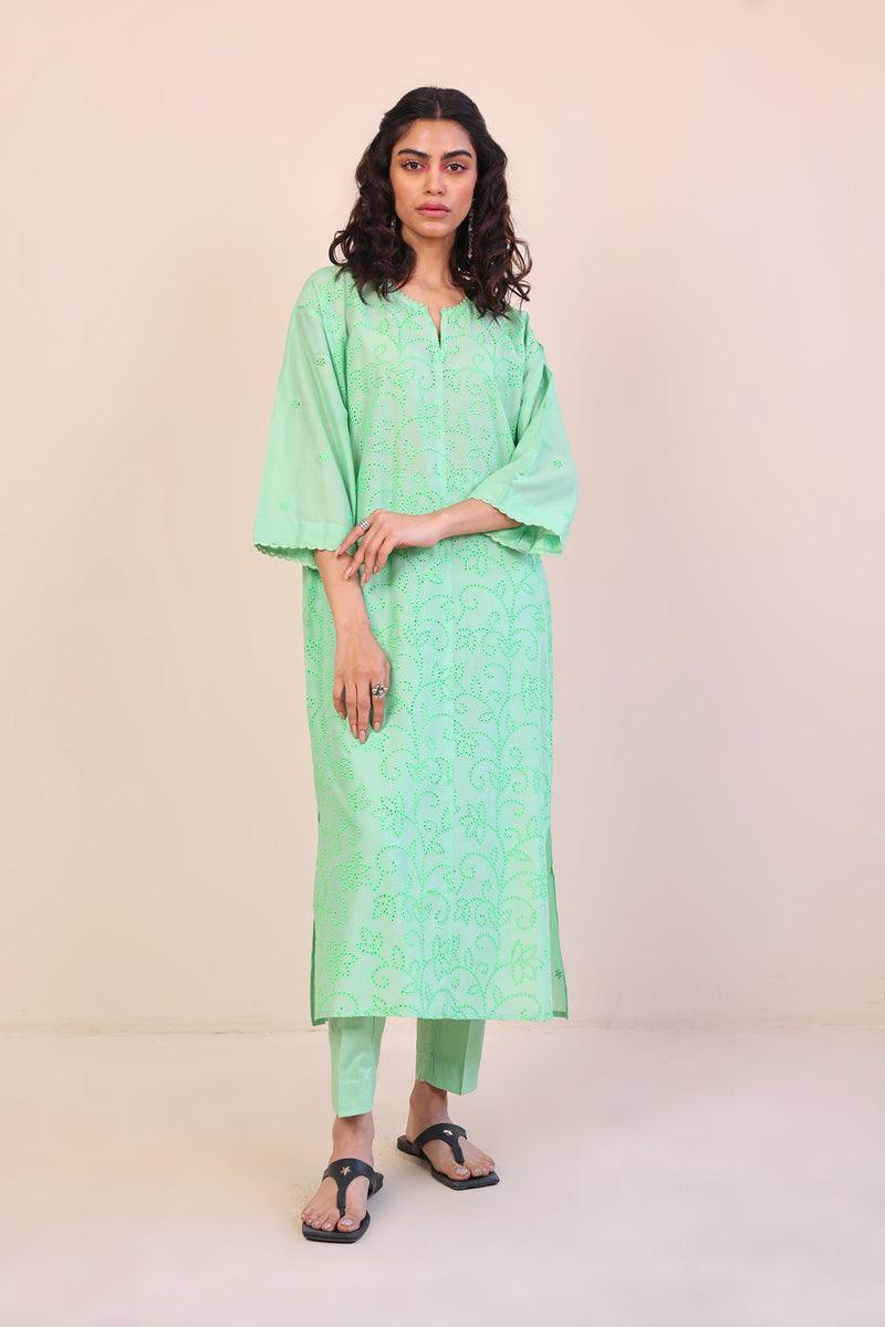 Generation - Summer Breeze Moroccan 2-Piece Set - Green - Schiffli