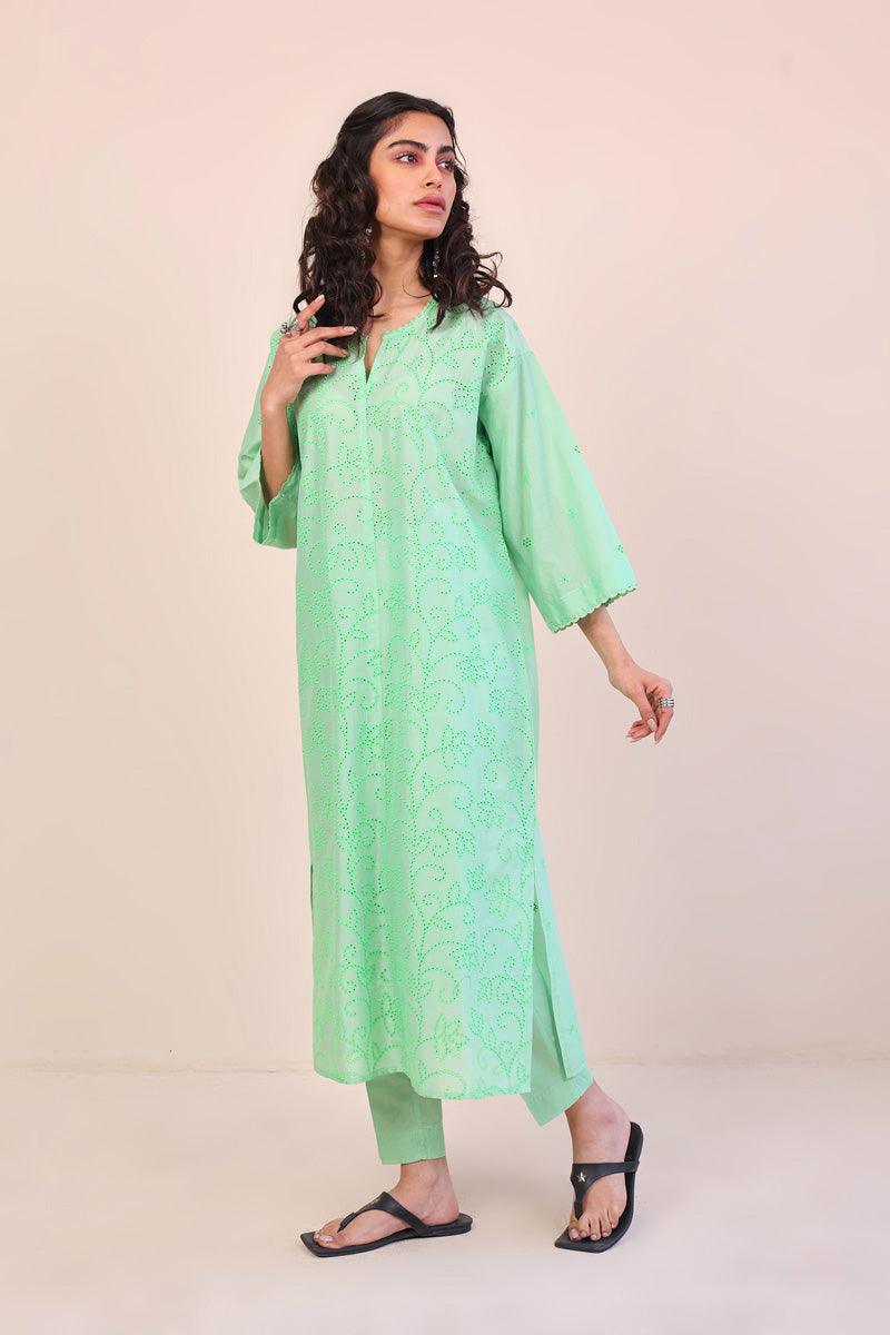 Generation - Summer Breeze Moroccan 2-Piece Set - Green - Schiffli