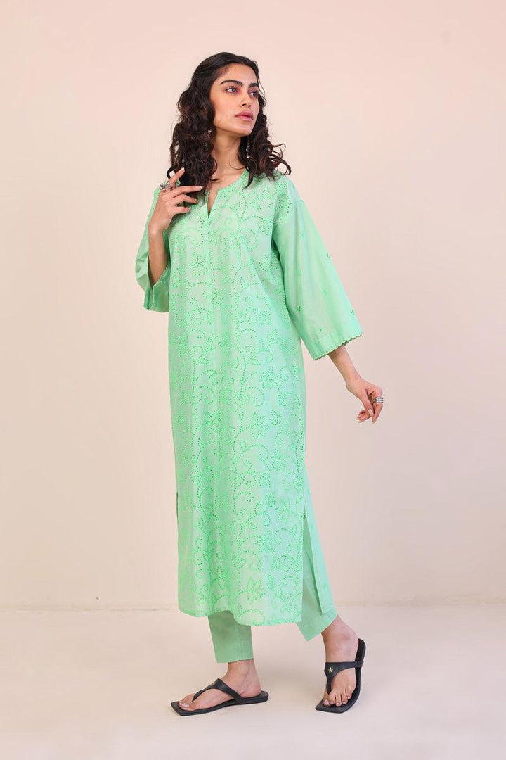 Generation - Summer Breeze Moroccan 2-Piece Set - Green - Schiffli