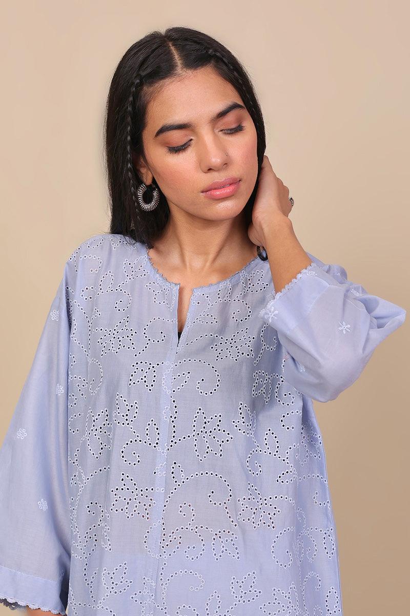 Generation - Summer Breeze Schiffli 2-Piece - Sky Blue - Lawn
