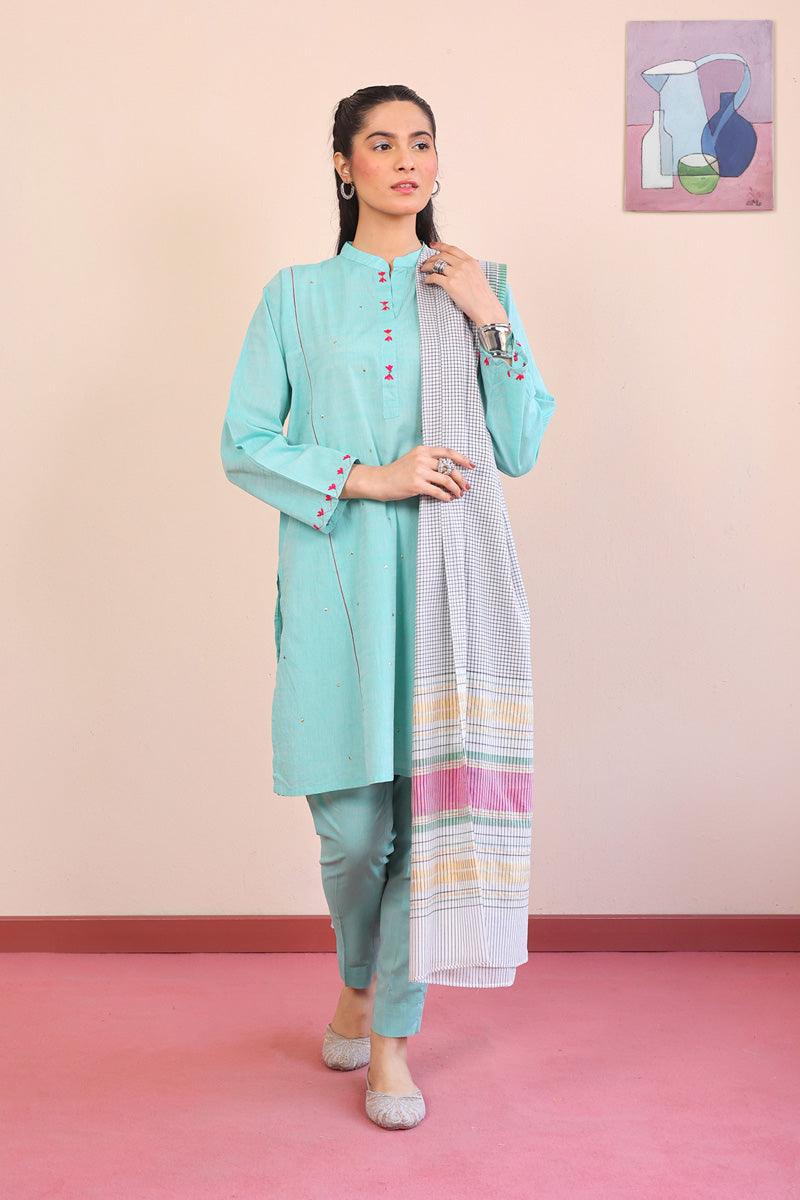 Generation - Weavers Tale Suit - Ferozi - Lawn - 3 Piece
