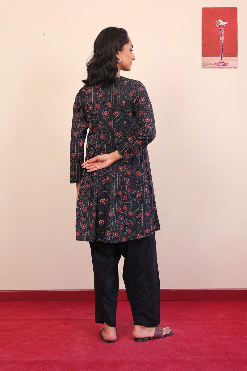 Generation - Chandarkani Peplum - Black - Lawn - 1 Piece