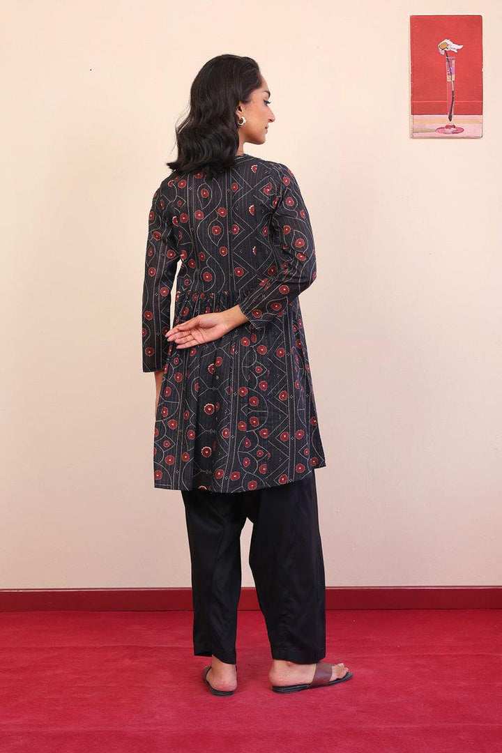Generation - Chandarkani Peplum - Black - Lawn - 1 Piece