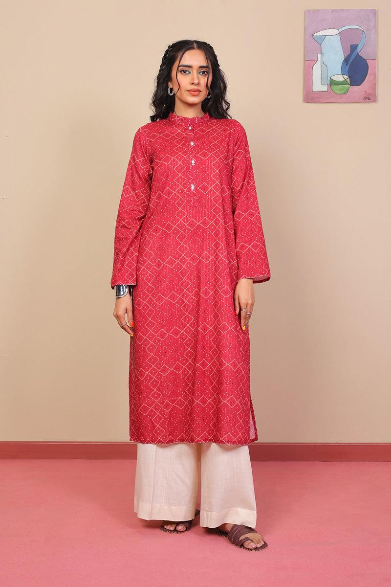 Generation - Chandarkani Kurta - Maroon - Lawn - 1 Piece