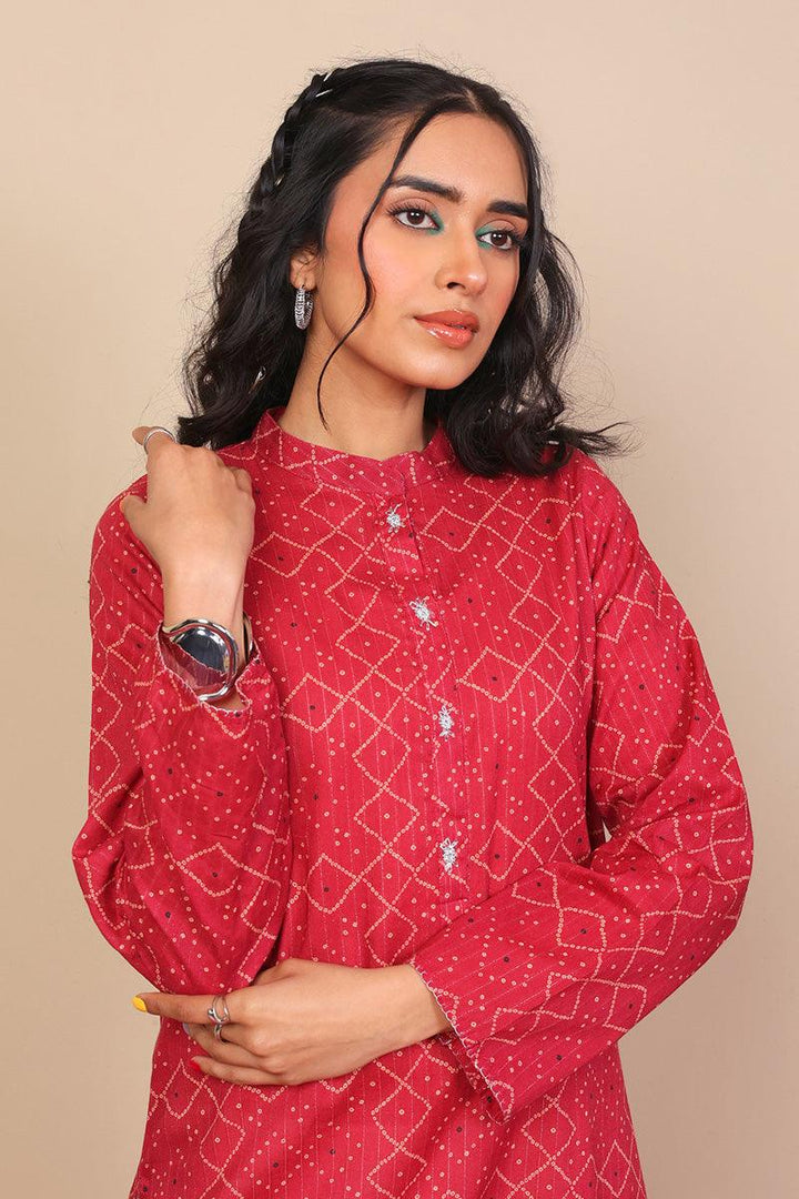 Generation - Chandarkani Kurta - Maroon - Lawn - 1 Piece