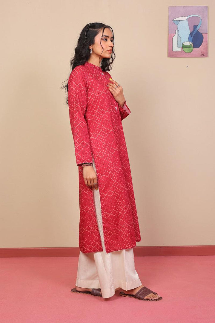 Generation - Chandarkani Kurta - Maroon - Lawn - 1 Piece