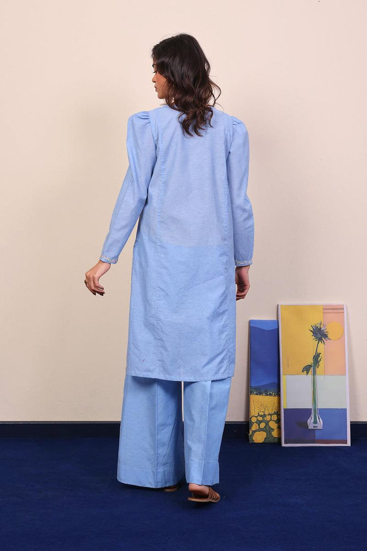 Generation - Chandbali two piece - Sky Blue - 2 Piece