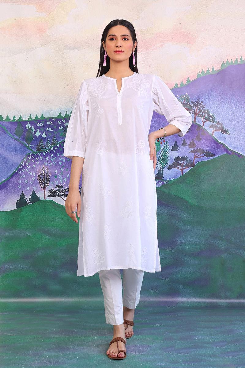 Generation - 1 Piece - Urban Foliage Kurta - White - Lawn