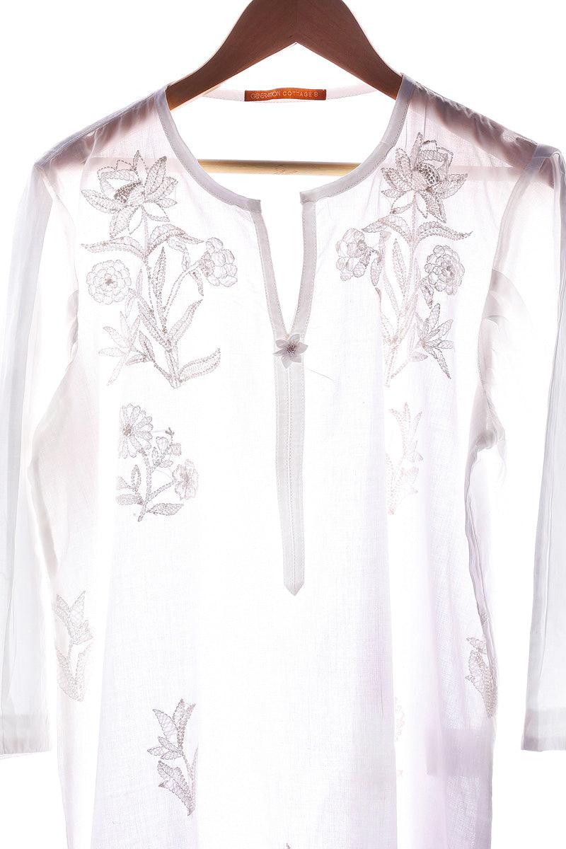 Generation - 1 Piece - Urban Foliage Kurta - White - Lawn