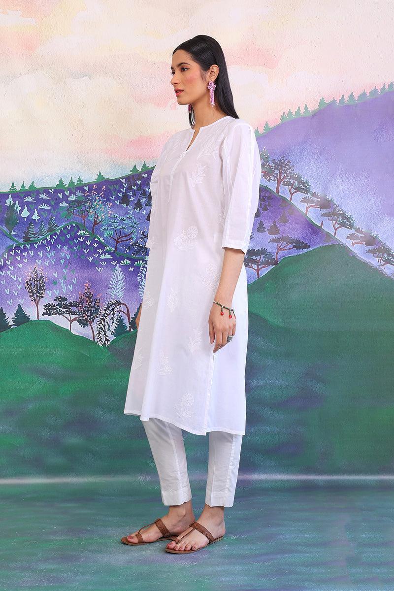 Generation - 1 Piece - Urban Foliage Kurta - White - Lawn