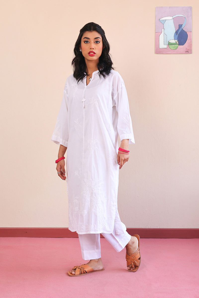 Generation - Urban Foliage Kurta - White - Lawn - 1 Piece