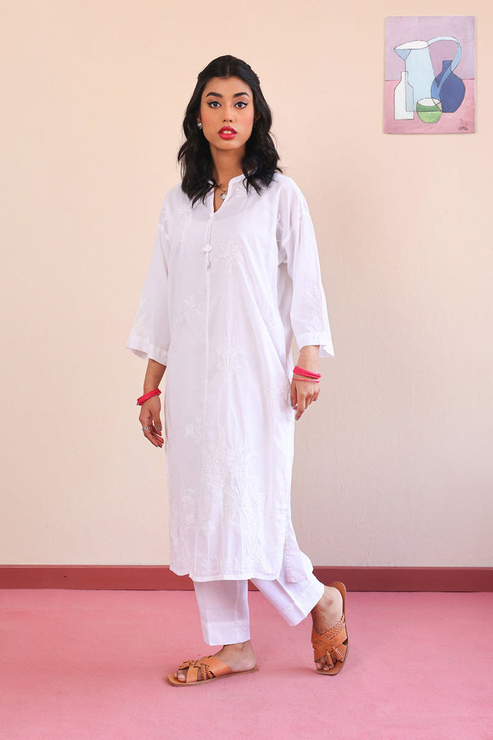Generation - Urban Foliage Kurta - White - Lawn - 1 Piece
