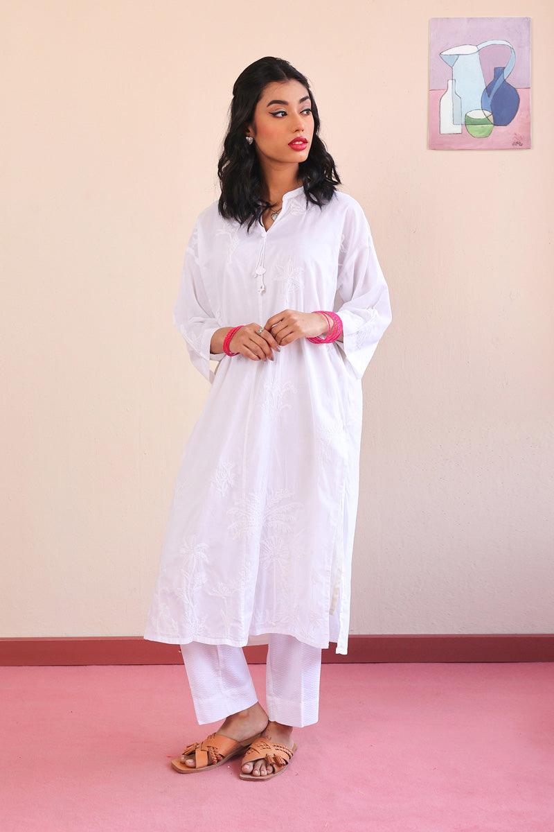 Generation - Urban Foliage Kurta - White - Lawn - 1 Piece
