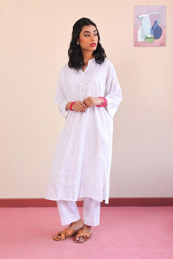 Generation - Urban Foliage Kurta - White - Lawn - 1 Piece