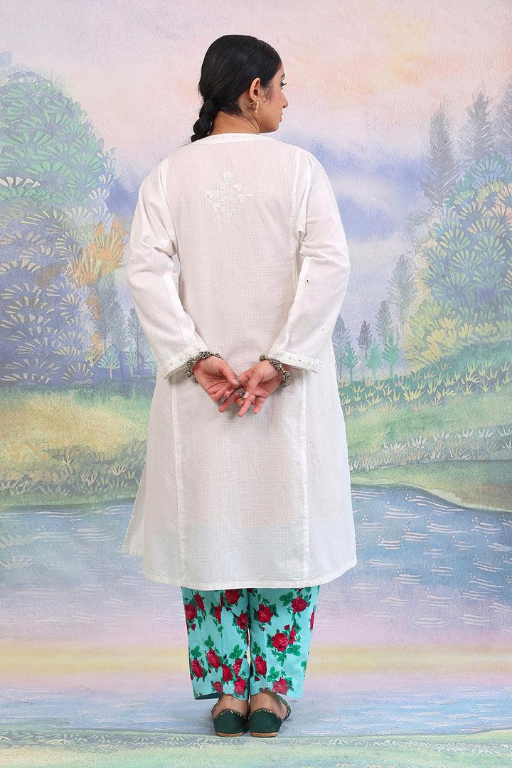 Generation - Bagheecha Sheehsakari Kurta - White - 1 Piece