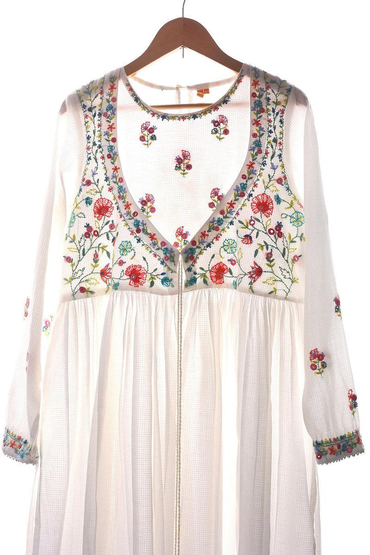 Generation - Bagheecha Embroidered Anarkali - White - 1 Piece
