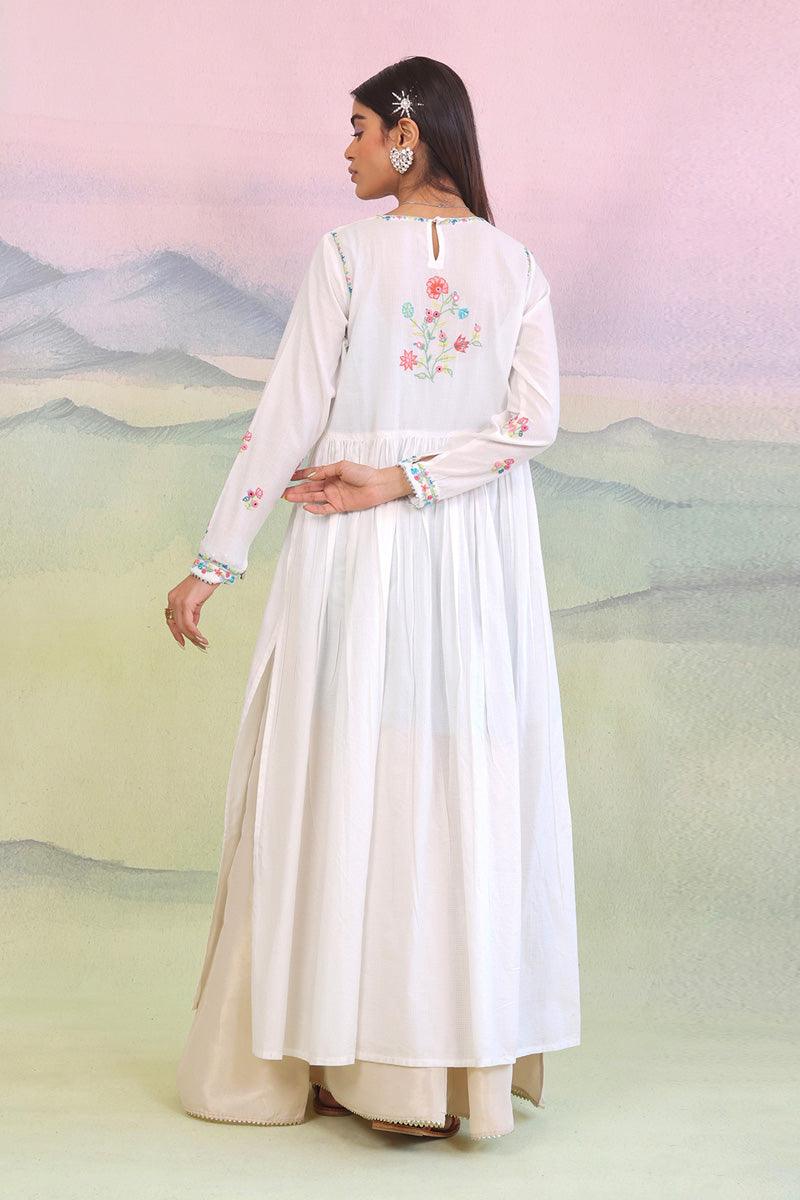 Generation - Bagheecha Embroidered Anarkali - White - 1 Piece
