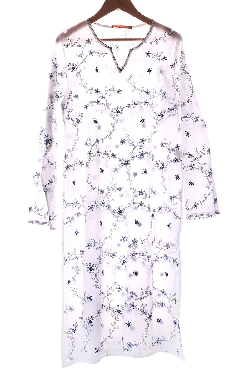 Generation - N K R Hand Embroidered Kurta - White - 1 Piece