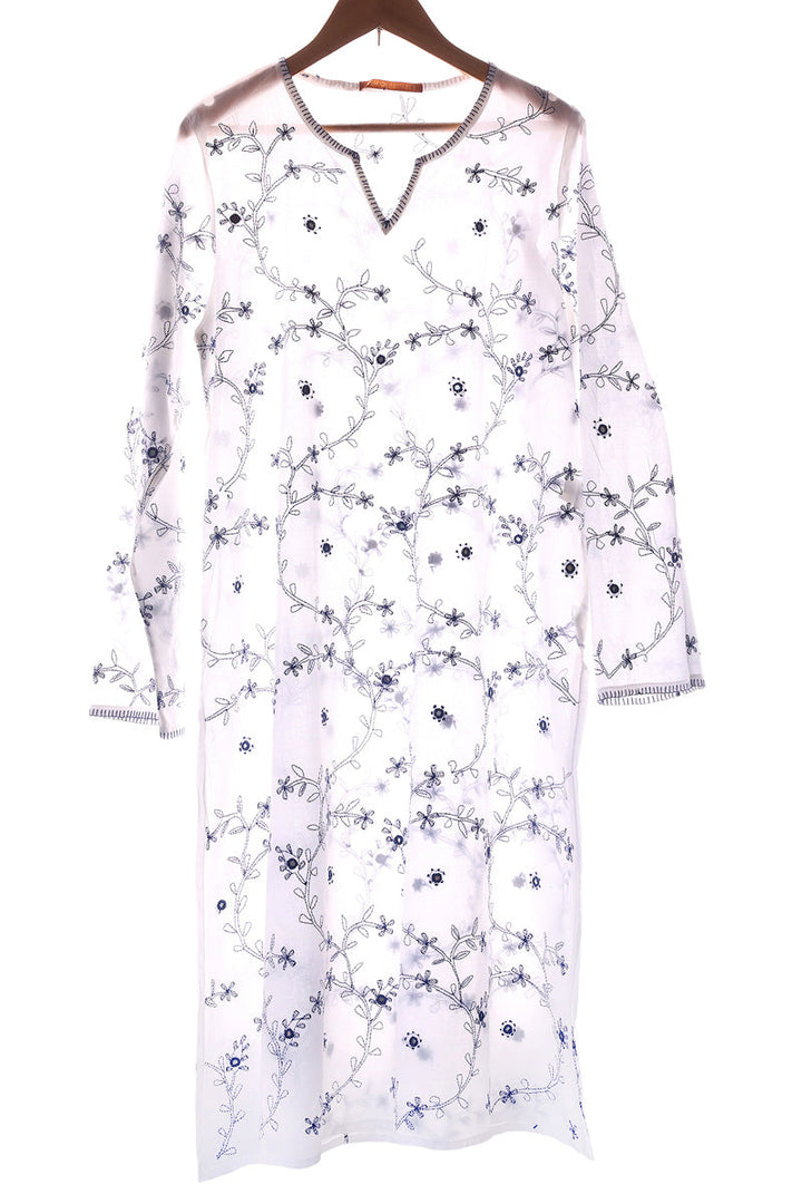 Generation - N K R Hand Embroidered Kurta - White - 1 Piece