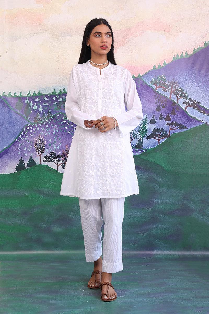 Generation - N K R Embroidered Kurta - White - 1 Piece