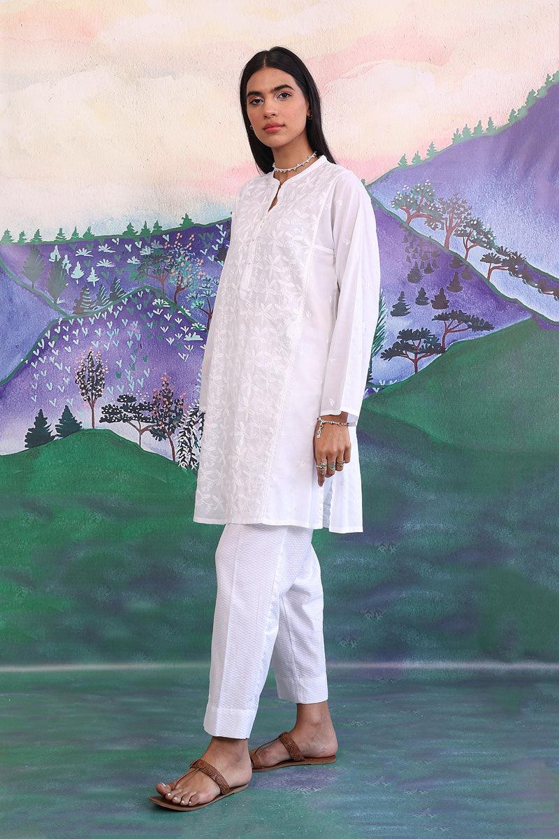 Generation - N K R Embroidered Kurta - White - 1 Piece