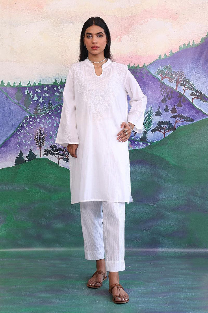 Generation - N K R Chikankari Kurta - White - 1 Piece