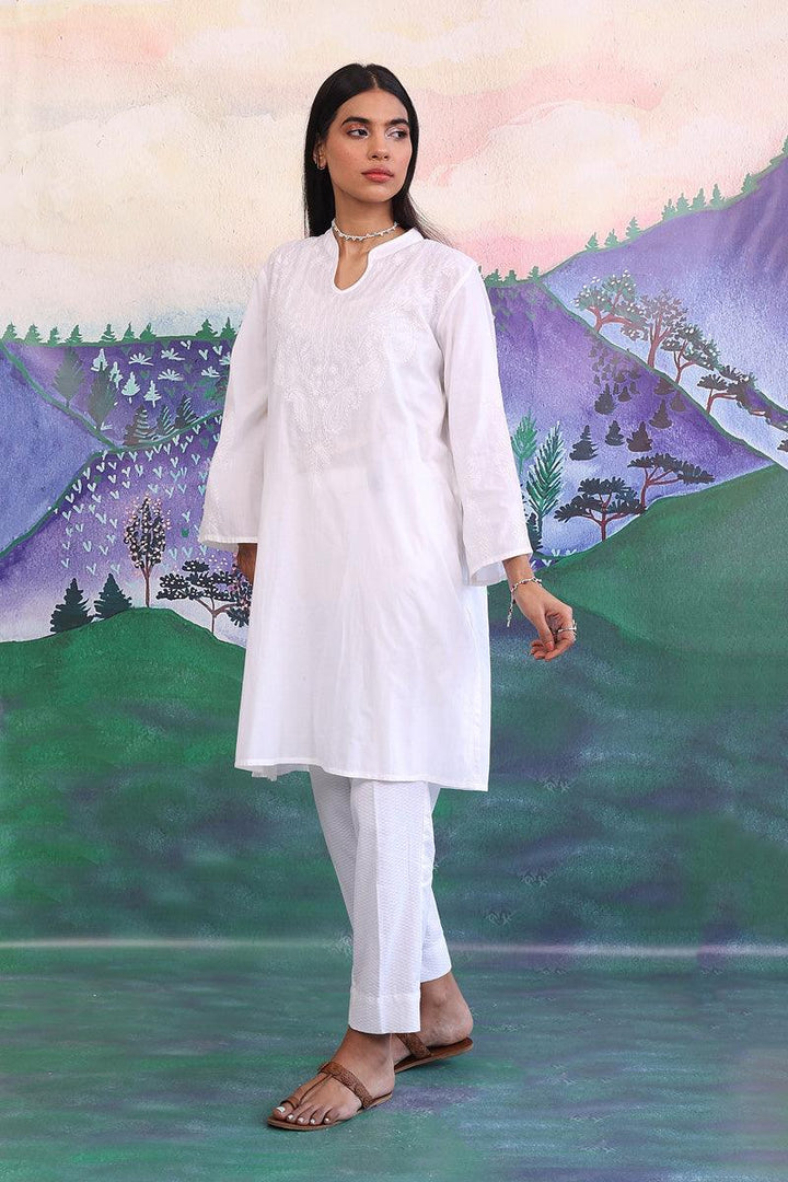 Generation - N K R Chikankari Kurta - White - 1 Piece