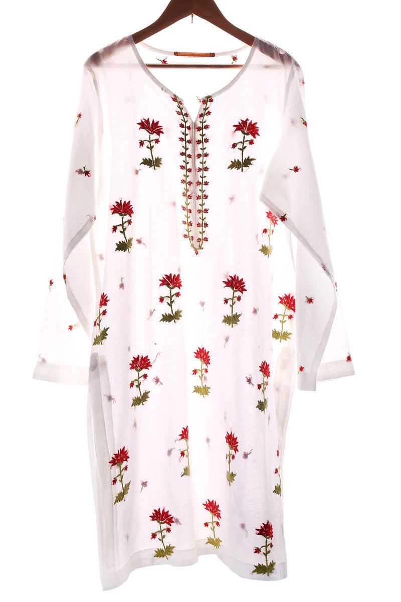 Generation - N K R Hand Embroidered Kurta - White - 1 Piece