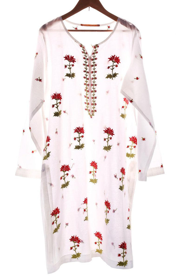 Generation - N K R Hand Embroidered Kurta - White - 1 Piece